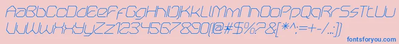 OricneoThinitalic-fontti – siniset fontit vaaleanpunaisella taustalla