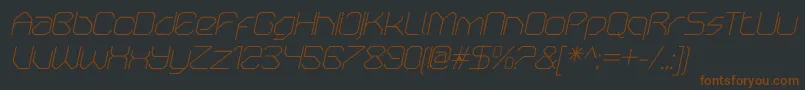 OricneoThinitalic Font – Brown Fonts on Black Background