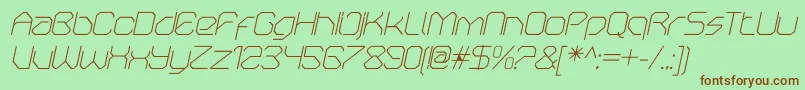 Шрифт OricneoThinitalic – коричневые шрифты на зелёном фоне