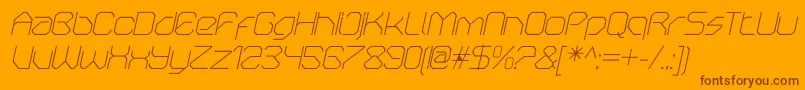 OricneoThinitalic Font – Brown Fonts on Orange Background