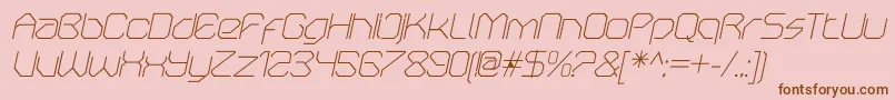 フォントOricneoThinitalic – ピンクの背景に茶色のフォント