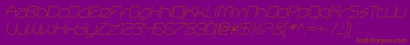 OricneoThinitalic Font – Brown Fonts on Purple Background
