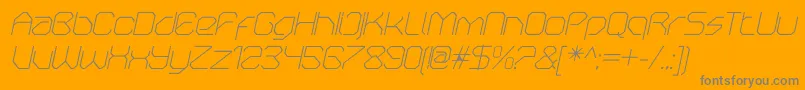 フォントOricneoThinitalic – オレンジの背景に灰色の文字