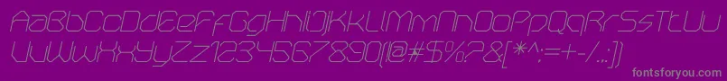 OricneoThinitalic Font – Gray Fonts on Purple Background