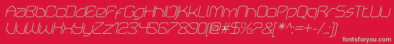 OricneoThinitalic Font – Green Fonts on Red Background
