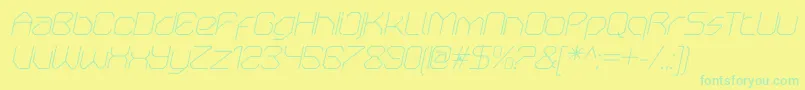 fuente OricneoThinitalic – Fuentes Verdes Sobre Fondo Amarillo