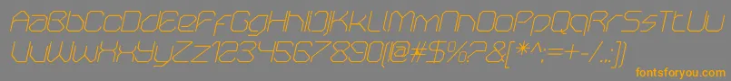 Czcionka OricneoThinitalic – pomarańczowe czcionki na szarym tle