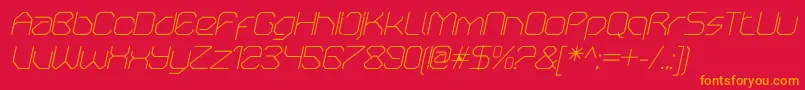Шрифт OricneoThinitalic – оранжевые шрифты на красном фоне