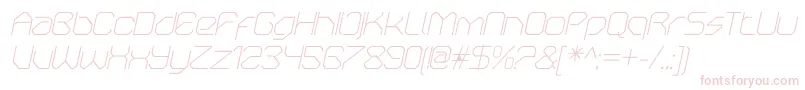 フォントOricneoThinitalic – 白い背景にピンクのフォント