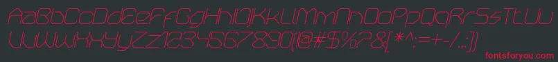 OricneoThinitalic Font – Red Fonts on Black Background