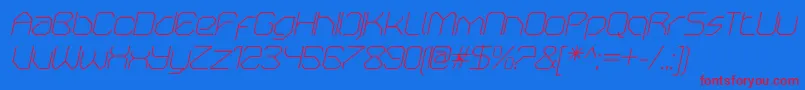 Fonte OricneoThinitalic – fontes vermelhas em um fundo azul