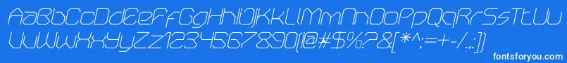 OricneoThinitalic Font – White Fonts on Blue Background