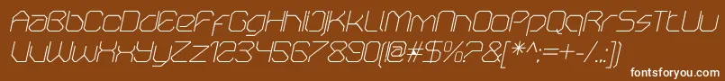 フォントOricneoThinitalic – 茶色の背景に白い文字