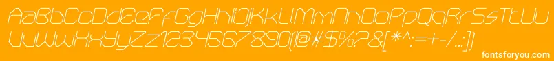 フォントOricneoThinitalic – オレンジの背景に白い文字