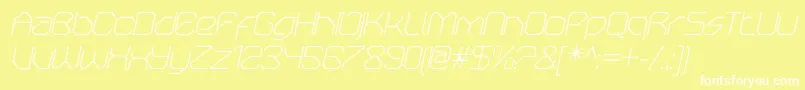 Шрифт OricneoThinitalic – белые шрифты на жёлтом фоне