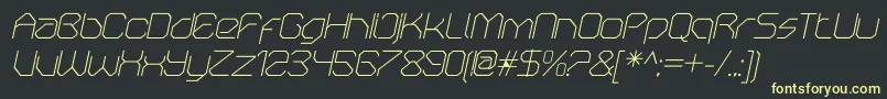 Шрифт OricneoThinitalic – жёлтые шрифты на чёрном фоне