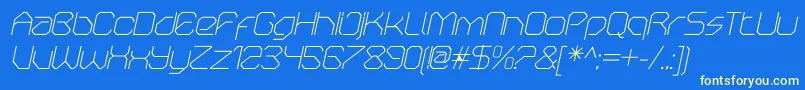 OricneoThinitalic Font – Yellow Fonts on Blue Background