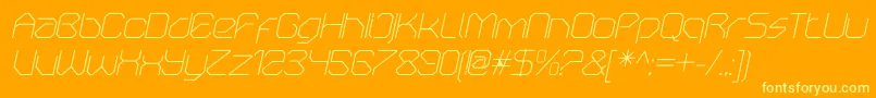 OricneoThinitalic Font – Yellow Fonts on Orange Background