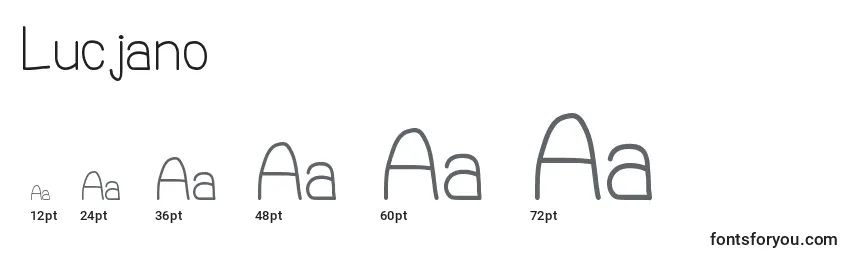 Lucjano Font Sizes