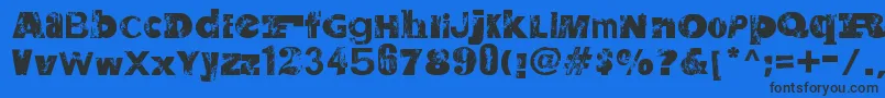 SaltpeterNFungus Font – Black Fonts on Blue Background