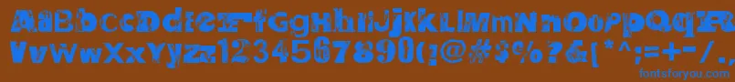 SaltpeterNFungus Font – Blue Fonts on Brown Background