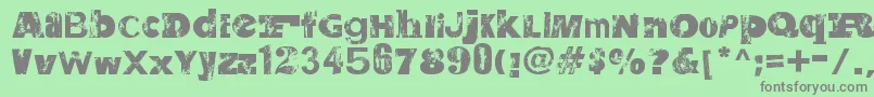 SaltpeterNFungus Font – Gray Fonts on Green Background