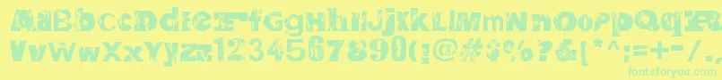 SaltpeterNFungus Font – Green Fonts on Yellow Background