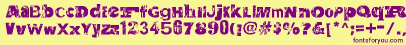 SaltpeterNFungus Font – Purple Fonts on Yellow Background