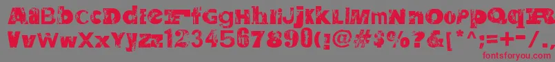 SaltpeterNFungus Font – Red Fonts on Gray Background