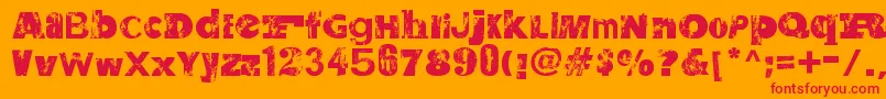 SaltpeterNFungus Font – Red Fonts on Orange Background