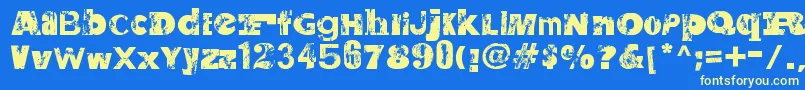 SaltpeterNFungus Font – Yellow Fonts on Blue Background