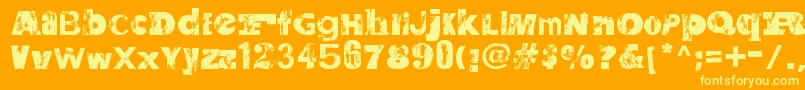 SaltpeterNFungus Font – Yellow Fonts on Orange Background