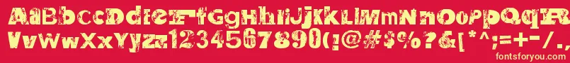 SaltpeterNFungus Font – Yellow Fonts on Red Background