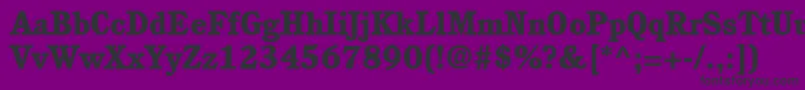 フォントItcCushingLtHeavy – 紫の背景に黒い文字