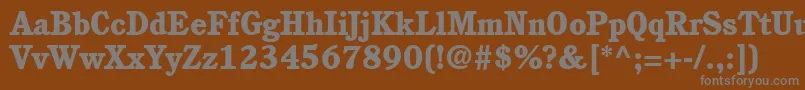 フォントItcCushingLtHeavy – 茶色の背景に灰色の文字