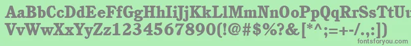 フォントItcCushingLtHeavy – 緑の背景に灰色の文字