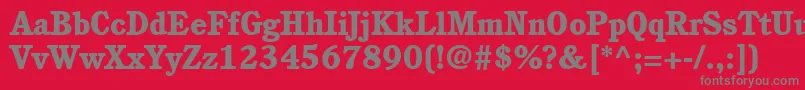 フォントItcCushingLtHeavy – 赤い背景に灰色の文字