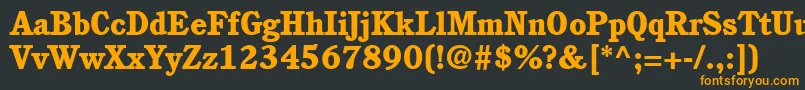 フォントItcCushingLtHeavy – 黒い背景にオレンジの文字