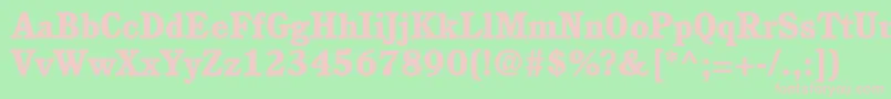 ItcCushingLtHeavy Font – Pink Fonts on Green Background