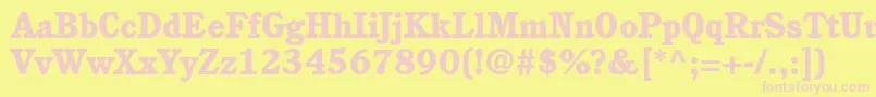 ItcCushingLtHeavy Font – Pink Fonts on Yellow Background