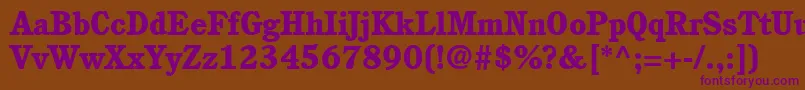 ItcCushingLtHeavy Font – Purple Fonts on Brown Background