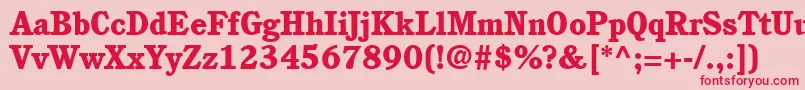 ItcCushingLtHeavy Font – Red Fonts on Pink Background