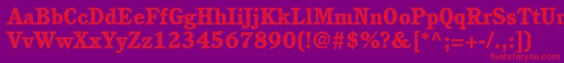 ItcCushingLtHeavy Font – Red Fonts on Purple Background