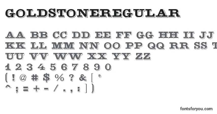 Шрифт GoldstoneRegular – алфавит, цифры, специальные символы