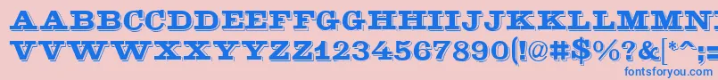 GoldstoneRegular-Schriftart – Blaue Schriften auf rosa Hintergrund