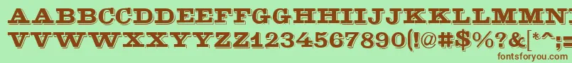 GoldstoneRegular Font – Brown Fonts on Green Background