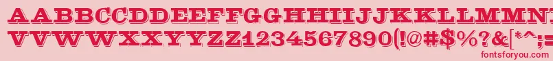 GoldstoneRegular Font – Red Fonts on Pink Background