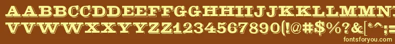 GoldstoneRegular-Schriftart – Gelbe Schriften auf braunem Hintergrund