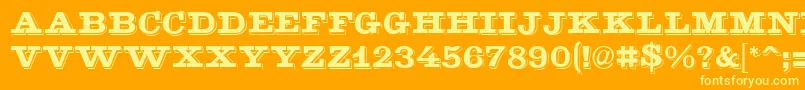 GoldstoneRegular-Schriftart – Gelbe Schriften auf orangefarbenem Hintergrund