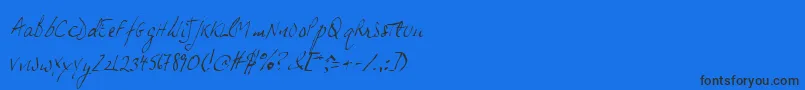 Jphsl-Schriftart – Schwarze Schriften auf blauem Hintergrund